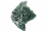 Frosted, Octahedral Green Fluorite Crystals with Quartz - China #329336-1